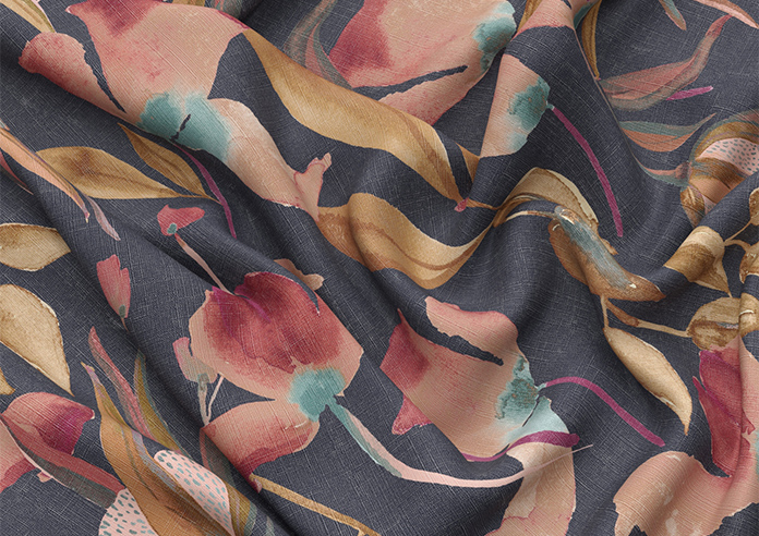 Belle Fuchsia, Indigo - Made to Measure Curtains - Image 4